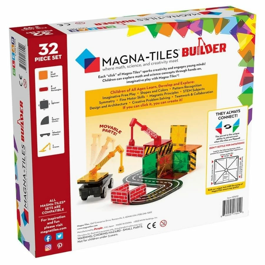Budget 😉 Magna Tiles Magna-Tiles: Builder Clear Colours 32 Pieces Magnetic Tiles 👏 2 Budget 😉 Magna Tiles Magna-Tiles: Builder Clear Colours 32 Pieces Magnetic Tiles 👏 - Image 2