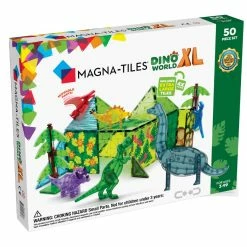Best Pirce ❤️ Magna Tiles Magna-Tiles - Dino World XL 50 Piece Set Magnetic Tiles ⭐