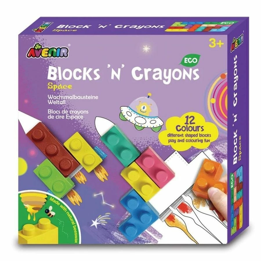 Outlet 😀 Avenir - Blocks N Crayons Space Art Set 🌟 1 Outlet 😀 Avenir - Blocks N Crayons Space Art Set 🌟