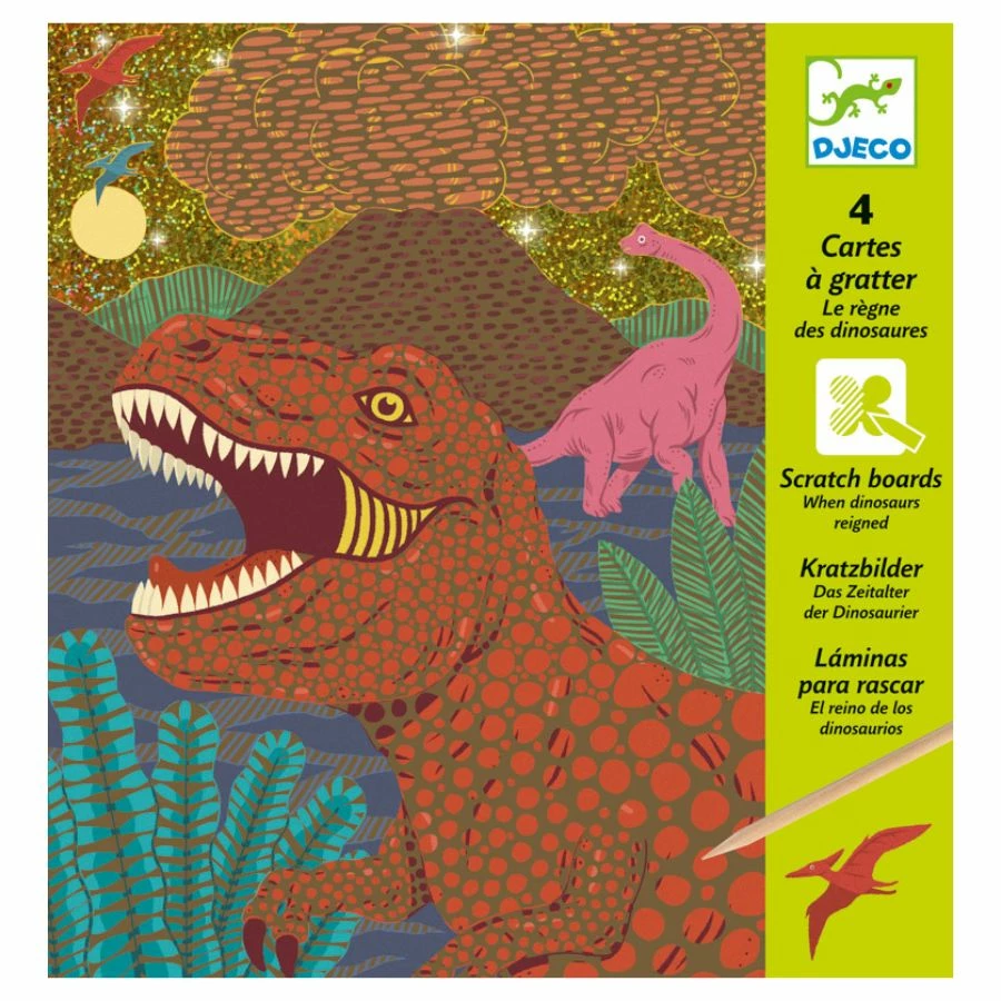 Promo ❤️ Djeco - When Dinosaurs Reigned Scratch Cards Scratch Art ⭐ 1 Promo ❤️ Djeco - When Dinosaurs Reigned Scratch Cards Scratch Art ⭐