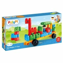 Cheap 😀 PolyM - Zoo Keeper N Cars Set Building Blocks 💯
