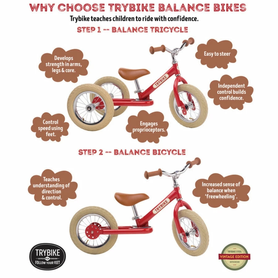 Brand new ⭐ Trybike - Red Vintage With Cream Tyres And Chrome (3 Wheel) 🔥 - Image 6